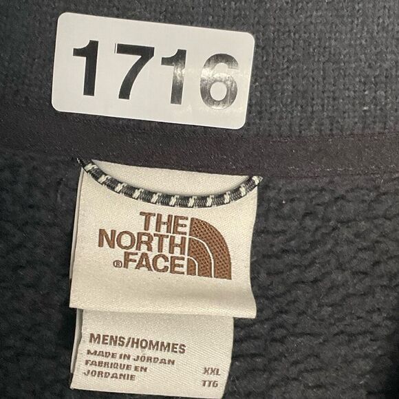 The North Face Fleece Sweater Mens XXL Gray Quarter Zip‎ Sherpa Lined Pullover - Picture 3 of 12